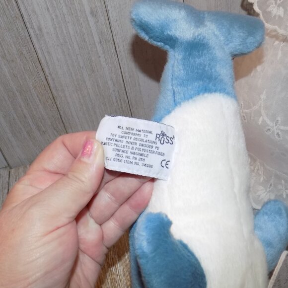 Russ YOMIKO CLASSICS Plush BLUE & WHITE Stuffed DOLPHIN  STUFFED ANIMAL * - Picture 8 of 9